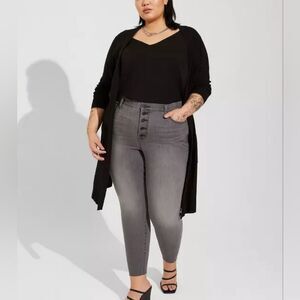 Torrid Bombshell High Rise Charcoal Jeans Plus Size 24r